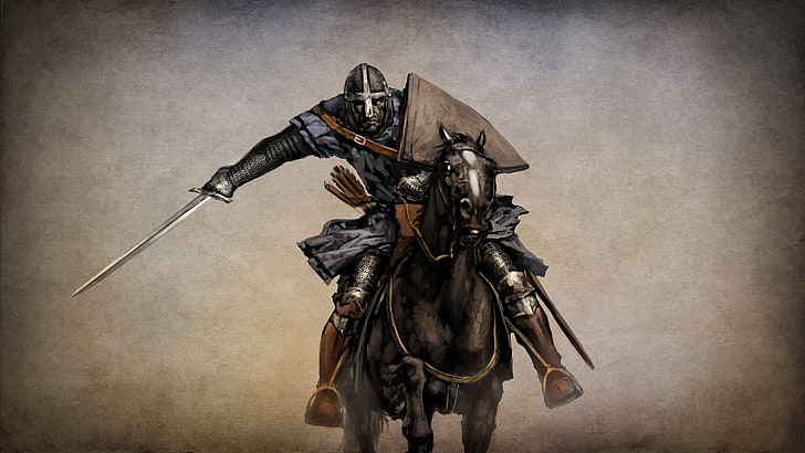 knight riding on horse illustration, the game, warrior, art, action, HD wallpaper