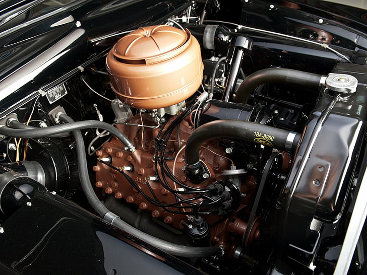 1950, country, custom, deluxe, engine, ford, retro, squire, HD wallpaper