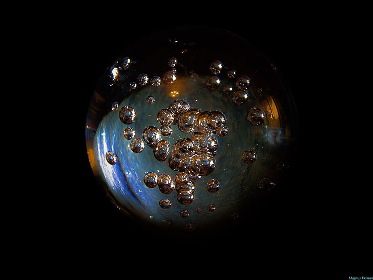 Magic Crystal Ball, space, abstract, bubbles, glas, 3d and abstract, HD wallpaper