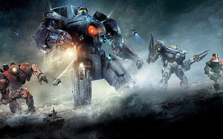 Pacific Rim Jaegers, group of people, smoke - physical structure