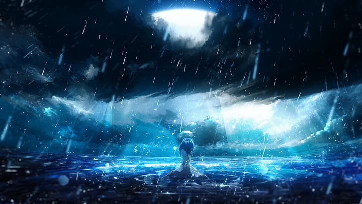 Wallpaper Scenic, Lonely Anime Girl, Clouds, Piano, Instrument, Sky -  Resolution:4092x2094 - Wallpx