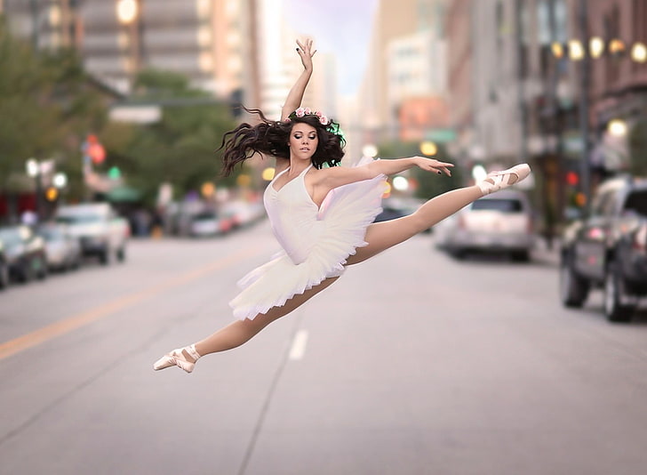 dancer, ballerina, women, dancing, one person, human arm, city, HD wallpaper