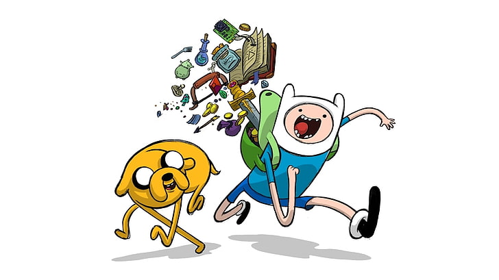 adventure time adventure time with finn and jake finn the human jake the dog 1366x768  Animals Dogs HD Art