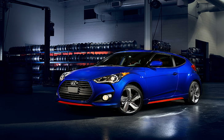 Hd Wallpaper 2015 Hyundai Veloster Turbo R Spec Blue Hyunday Coupe Cars Wallpaper Flare