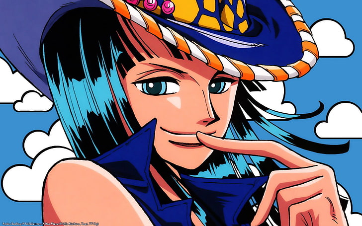 Robin One Piece illustration, anime, Nico Robin, blue, representation