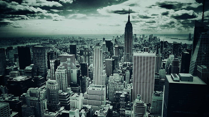city buildings, cityscape, gray, New York City, building exterior, HD wallpaper