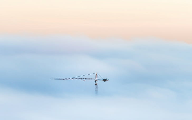 clouds, cranes (machine)