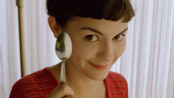 stainless steel spoon, amelie, audrey tautou, actress, amelie poulain