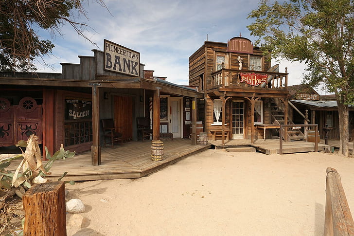 Deserted Street, saloon, western, nature and landscapes