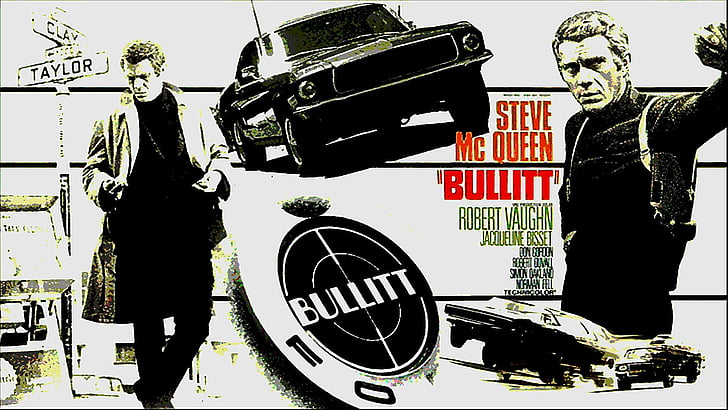 action, bullitt, crime, film, movie, mystery, poster, HD wallpaper