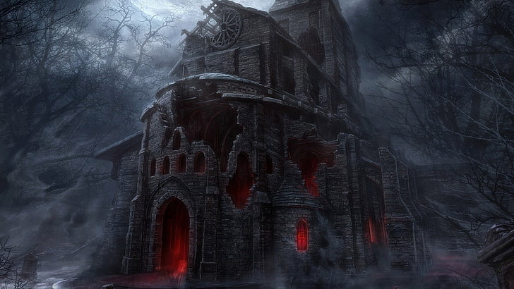 haunted castle wallpaper, Diablo III, dark, video games, digital art