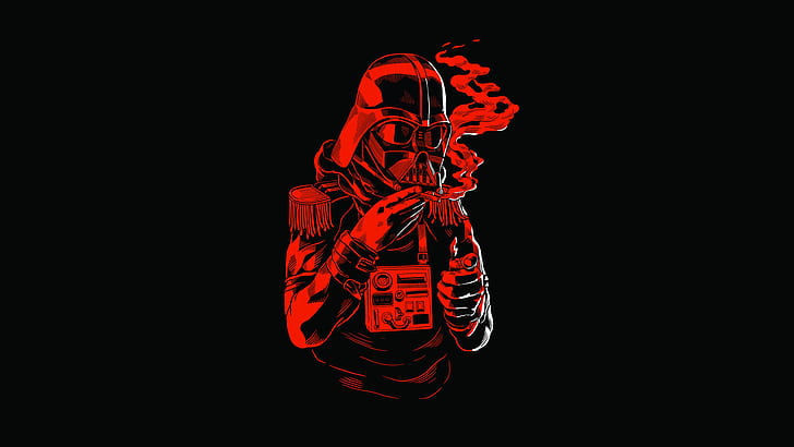 red, black, buttons, lighter, Dark Vader, Star Wars helmet, HD wallpaper