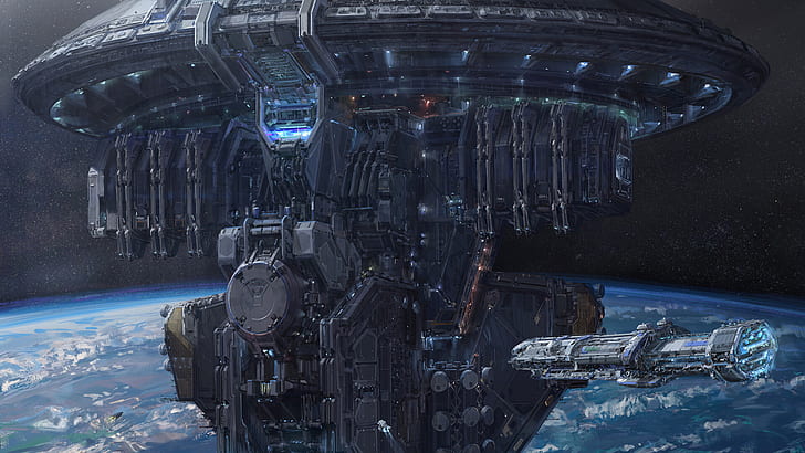 Sci Fi, Space Station, Spaceship