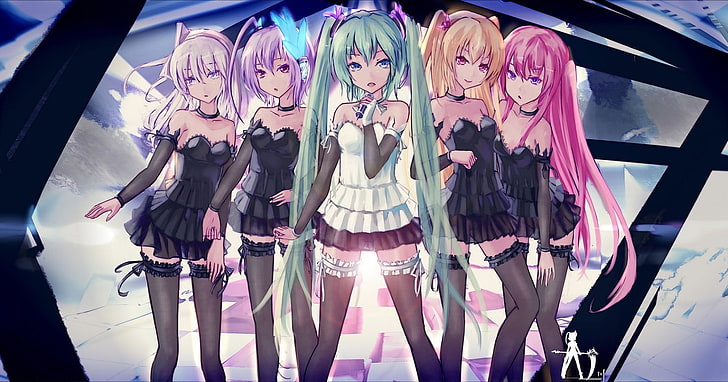 anime girls, Vocaloid, Megurine Luka, Hatsune Miku, Lily (Vocaloid), HD wallpaper