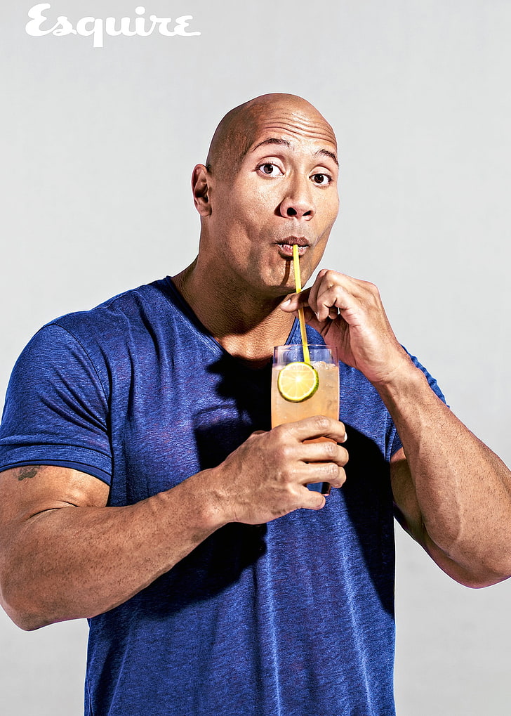 Dwayne Johnson, Esquire, adult, one person, men, food and drink, HD wallpaper