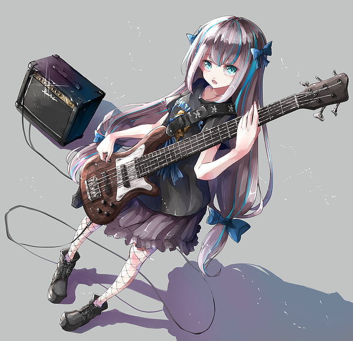 HD wallpaper: anime, anime girls, original characters, bass guitars |  Wallpaper Flare