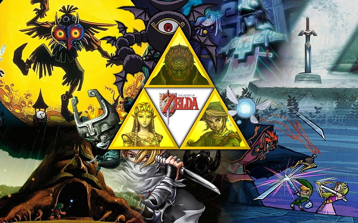 The Legend of Zelda poster, Link, collage, video games, Princess Zelda, HD wallpaper