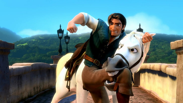 Disney Flynn Rider wallpaper, horse, Maximus, Rapunzel: a tangled tale, HD wallpaper