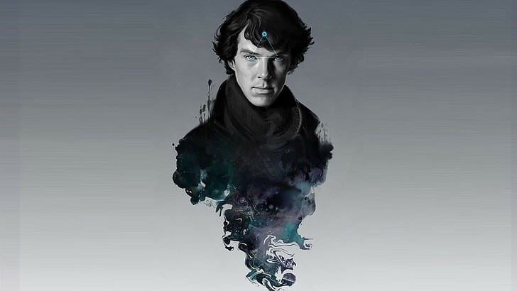 Sherlock Holmes, Benedict Cumberbatch, TV, simple background, HD wallpaper