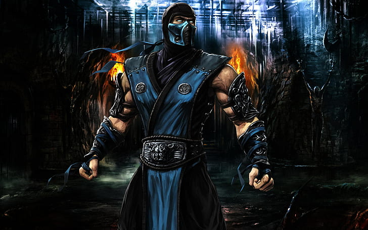 Mortal Kombat, Sub-Zero, video games, digital art, warrior, HD wallpaper