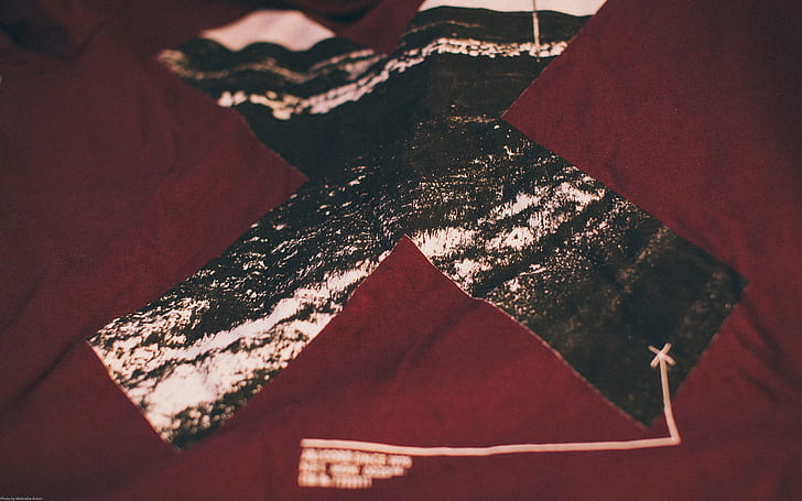 The xx X HD, red and black cross printed textile, music, HD wallpaper