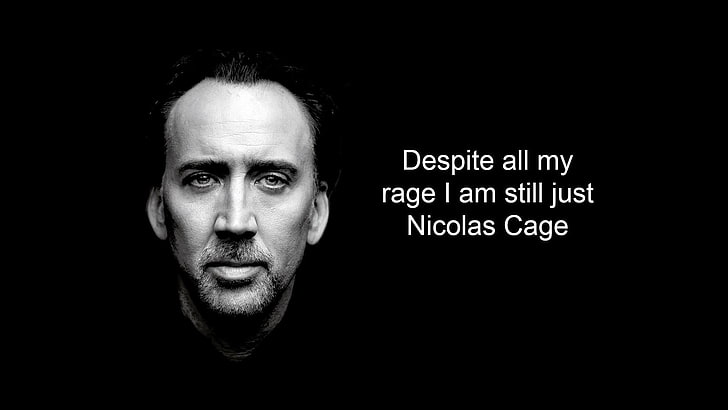 Nicholas Cage, black background, simple, actor, face, Nicolas Cage, HD wallpaper