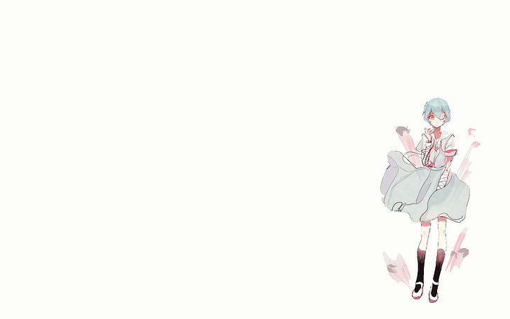 Neon Genesis Evangelion, Ayanami Rei, simple background, copy space