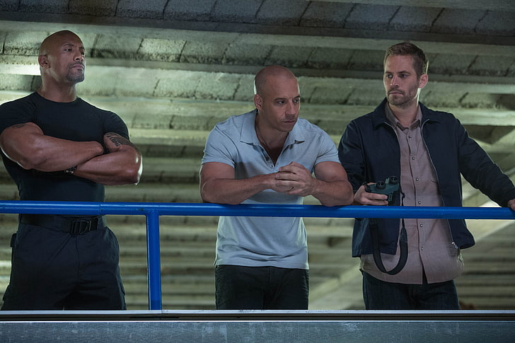 Vin Diesel, Paul Walker, Dwayne Johnson, Dominic Toretto, Brian O'Conner, HD wallpaper