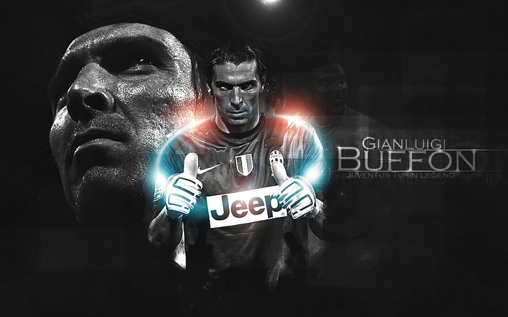 GianLuigi Buffon artwork, juventus, football player, men, sport
