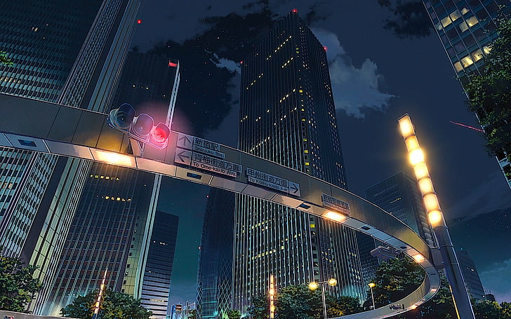 Anime, Your Name., Building, City, Kimi No Na Wa., Night, Sky, HD wallpaper