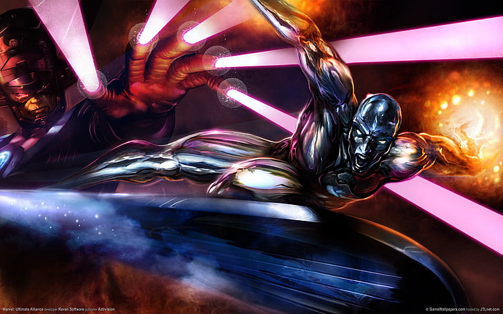 Marvel Silver Surfer, Galactus, Marvel Comics, video games, Ultimate Alliance, HD wallpaper