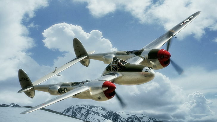 Lockheed P-38 Lightning, lighting, 1941, wwii, 1080, aircraft planes, HD wallpaper
