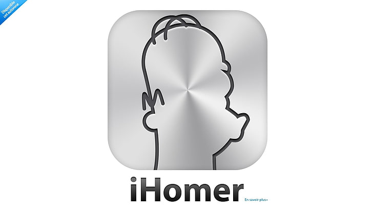 iHomer logo, humor, Apple Inc., Homer Simpson, communication, HD wallpaper