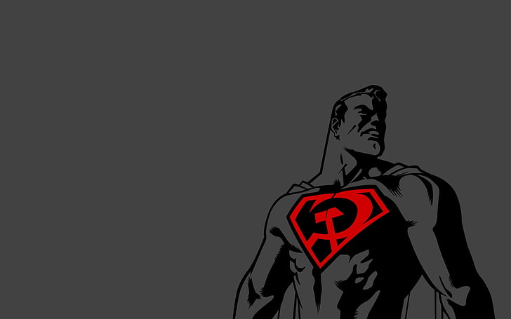 untitled, Superman, communism, simple background, comics, comic art, HD wallpaper