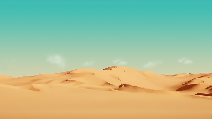desert, dune, nature, landscape, sky, sand dune, tranquility, HD wallpaper