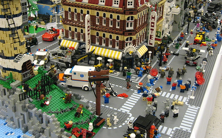 LEGO, Playthings, Hotel, HD wallpaper