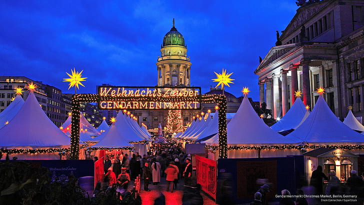 Gendarmenmarkt Christmas Market, Berlin, Germany, Holidays, HD wallpaper