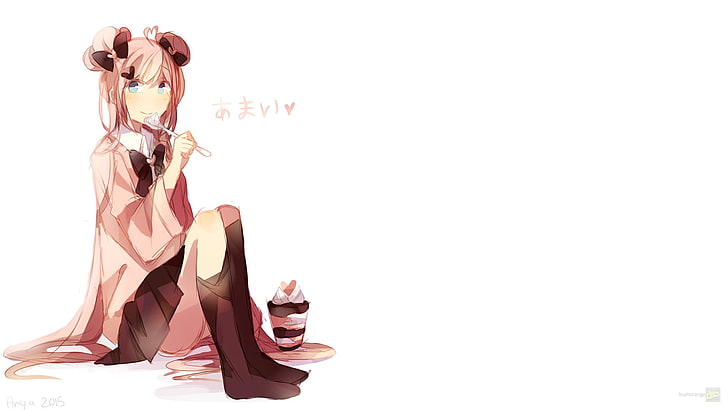 pair of brown leather open-toe heeled sandals, pink, original characters, HD wallpaper