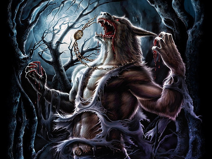 HD wallpaper: Werewolf painting, Dark, mammal, animal wildlife, no people,  art and craft | Wallpaper Flare