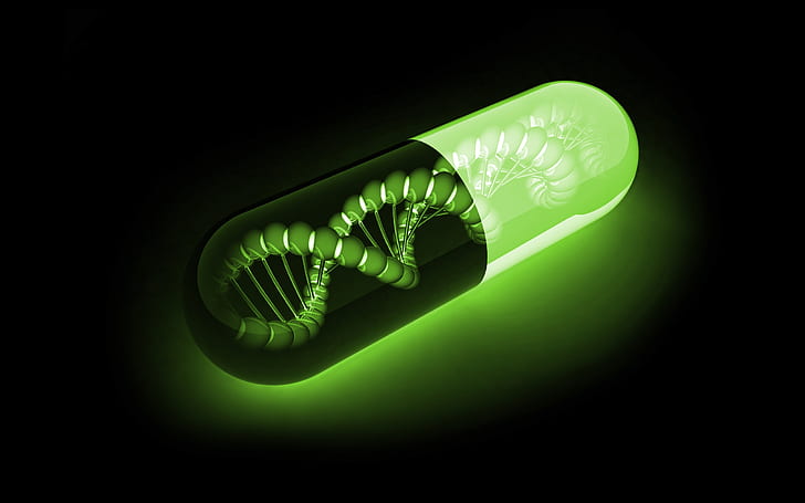 Green Pill, medication capsule, picture, black, drawings, image, HD wallpaper