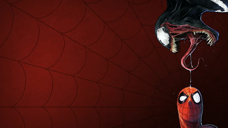 HD wallpaper: Venom, Spider-Man, artwork, spider webs, comics, Marvel  Comics | Wallpaper Flare