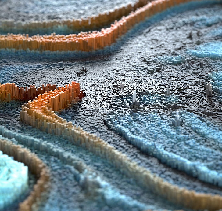 brown and black area rug, abstract, digital art, 3D, Lee Griggs, HD wallpaper