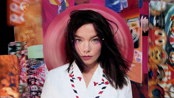 music, album covers, Björk, women, one person, portrait, headshot