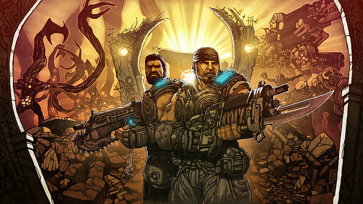 Gears Of War, Dominic Santiago, Marcus Fenix, HD wallpaper