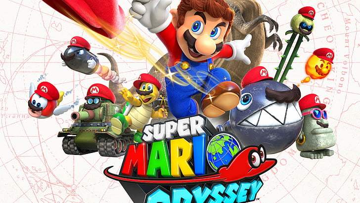 Super Mario Odyssey digital wallpaper, poster, E3 2017, 5k