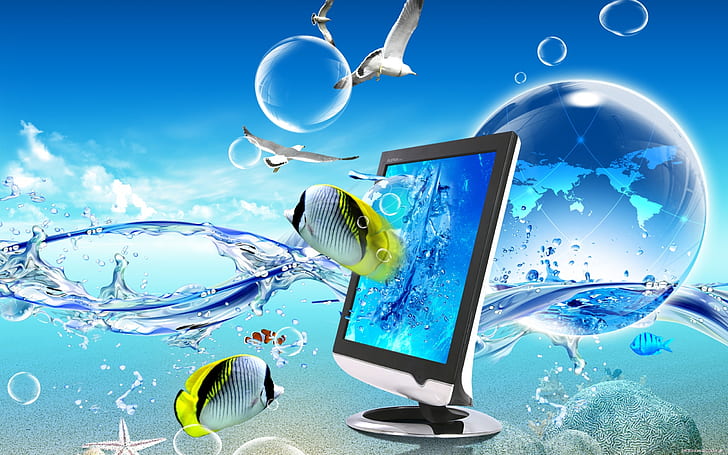 Fish 3d Desktop Hd Wallpapers For Mobile Phones And Computer 2560×1600, HD wallpaper