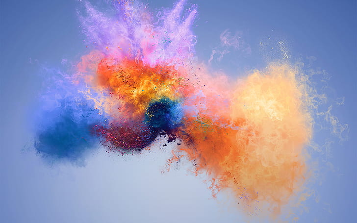 huawei honor 7x stock, colorful, splash, Abstract HD wallpaper