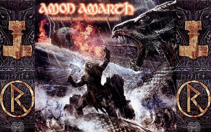 HD wallpaper: music music amon amarth vikings heavy metal fire dragon thor hammer | Wallpaper Flare