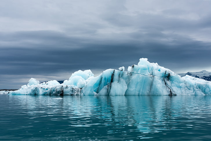 ocean, 5K, Antarctica, iceberg, glacier, water, cold temperature, HD wallpaper
