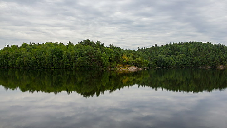 landscape, reflection, lake, water, nature, HD wallpaper